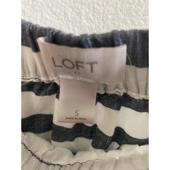 Ann Taylor Loft Skirt Striped Cotton Pull-on Small - Picture 6 of 7